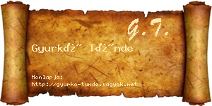 Gyurkó Tünde névjegykártya