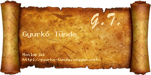 Gyurkó Tünde névjegykártya
