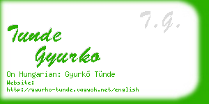 tunde gyurko business card